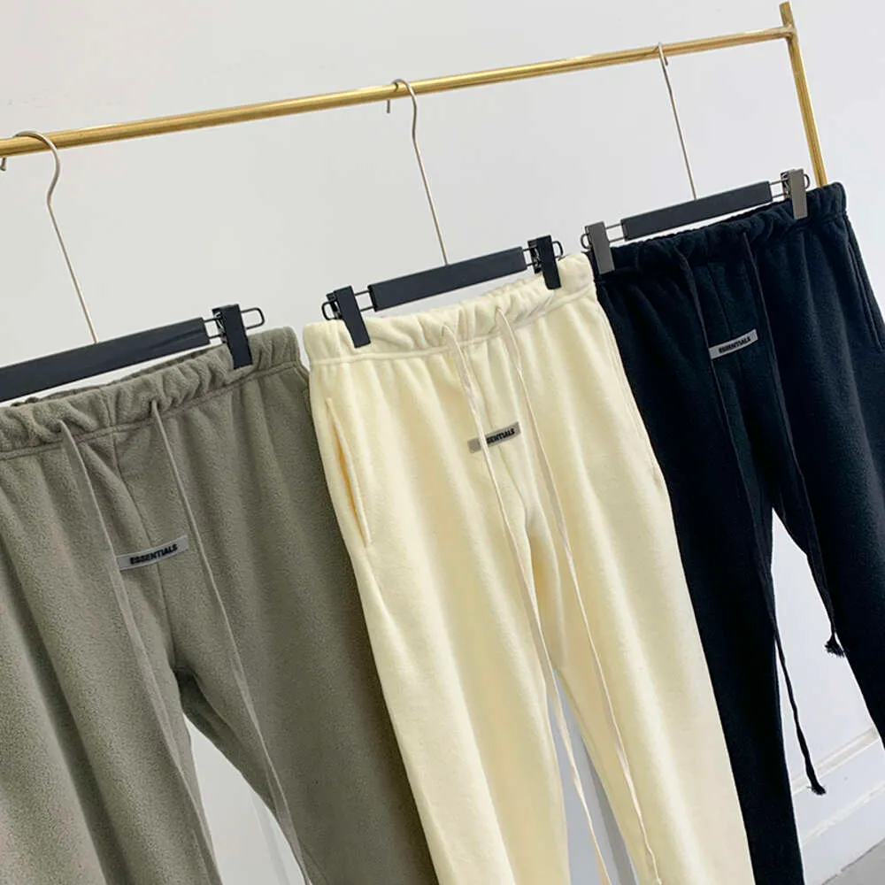 Men Essentials Polar Fleece Sweatpants Double Line Drawstring Pants Couple Hip Hop Trousers Loose High Street Casual Pant From 59 72 DHgate