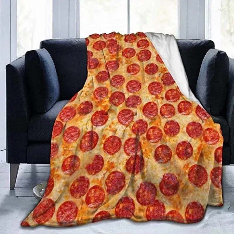 Blankets Pizza Chicken Legs French Pattern Flannel Throw Blanket Cartoon Biscuit Soft Cozy Gunny Warm Sofa Bed Decor Kids Gifts