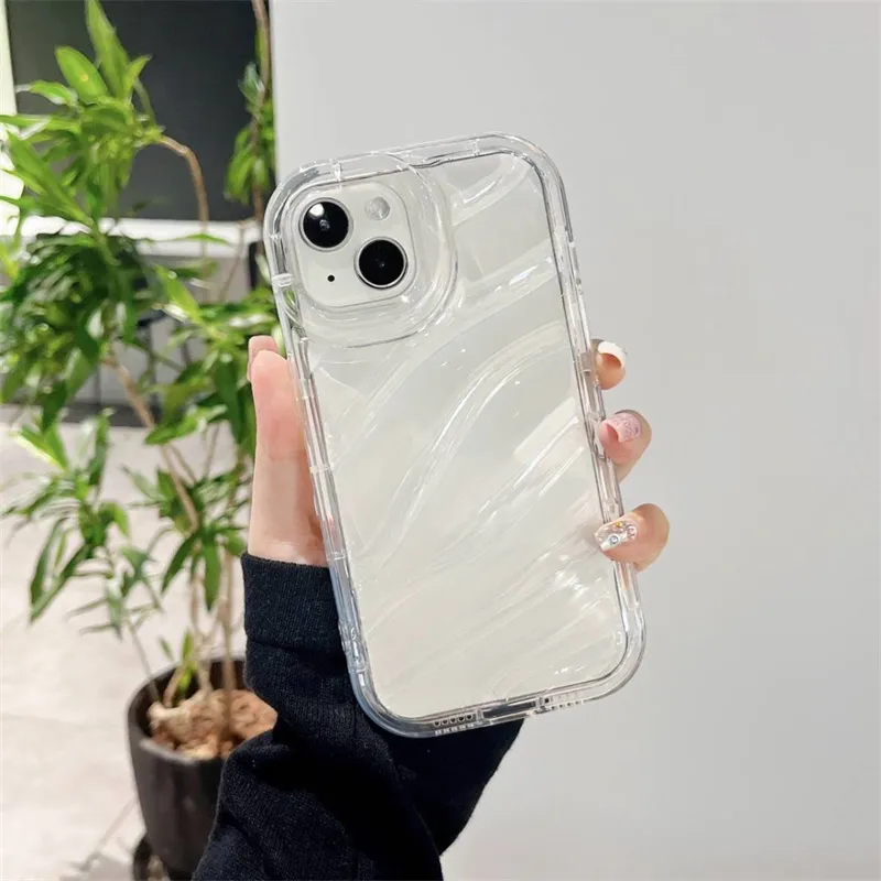 Caso de padrão de ondulação de água de luxo para iPhone 11 15 Pro Max Cover iPhone 14 13 Pro Max XR 7 8 Plus x Xs 14Promax Silicon Funda 