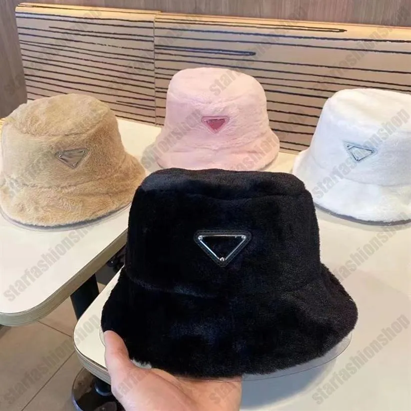 NOUVEAUX chapeaux à rasage avare des femmes moelleuses de seau moelleux Men de luxe hiver