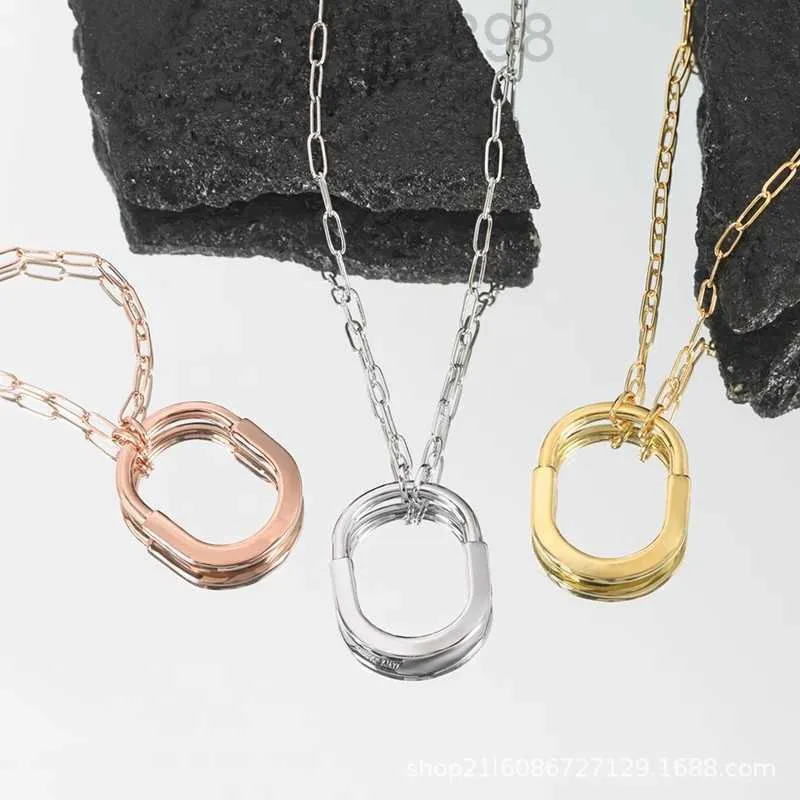 T Family Exclusive Edition Seiko U-Shped Lock Pendants Diamond Naszyjnik Projektant biżuterii Spersonalizowane modne kobiety miłosne pudełko prezentowe