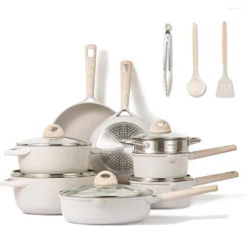 أدوات الطهي يضع Carote 16pcs Pots and Pans وضع عمومًا غير لاصق لأدوات الطهي