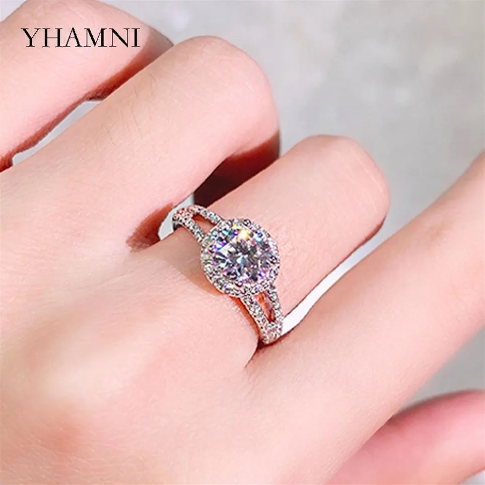 Fashion 2 CT Female Ring Aning 925 Sterling Silver Micro Pave Zircone Rings for Women Love Wedding Jewelry con certificato ZR510244D