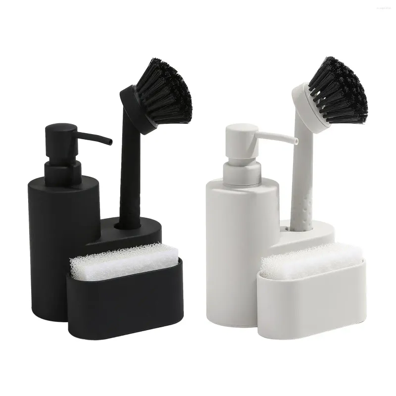 Liquid Soap Dispenser With Sponge Holder Storage Multifunctional