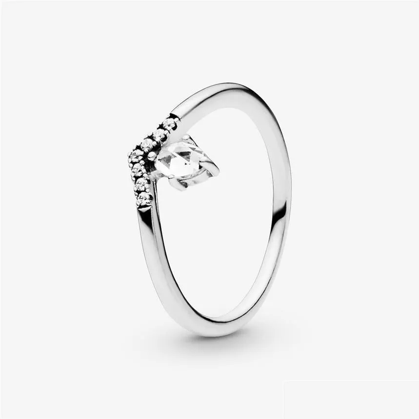 Anelli di nozze Nuovo marca 100% 925 Sterling Sier Classic Dishbone Ring per donne Anelli di fidanzamento per matrimoni Accessori per gioielli di moda24 DH72Y