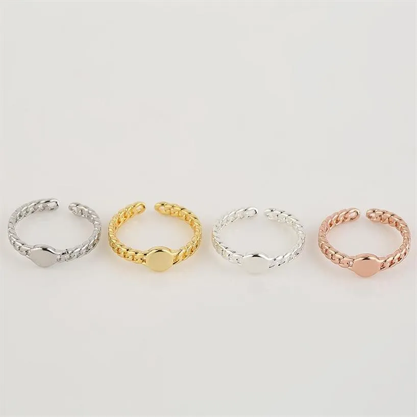 Averfast entier 10pc lot mignon anneaux en forme de bande câblée argent argent rose rose gold sonnerie de mode simple pour les femmes fille can329p