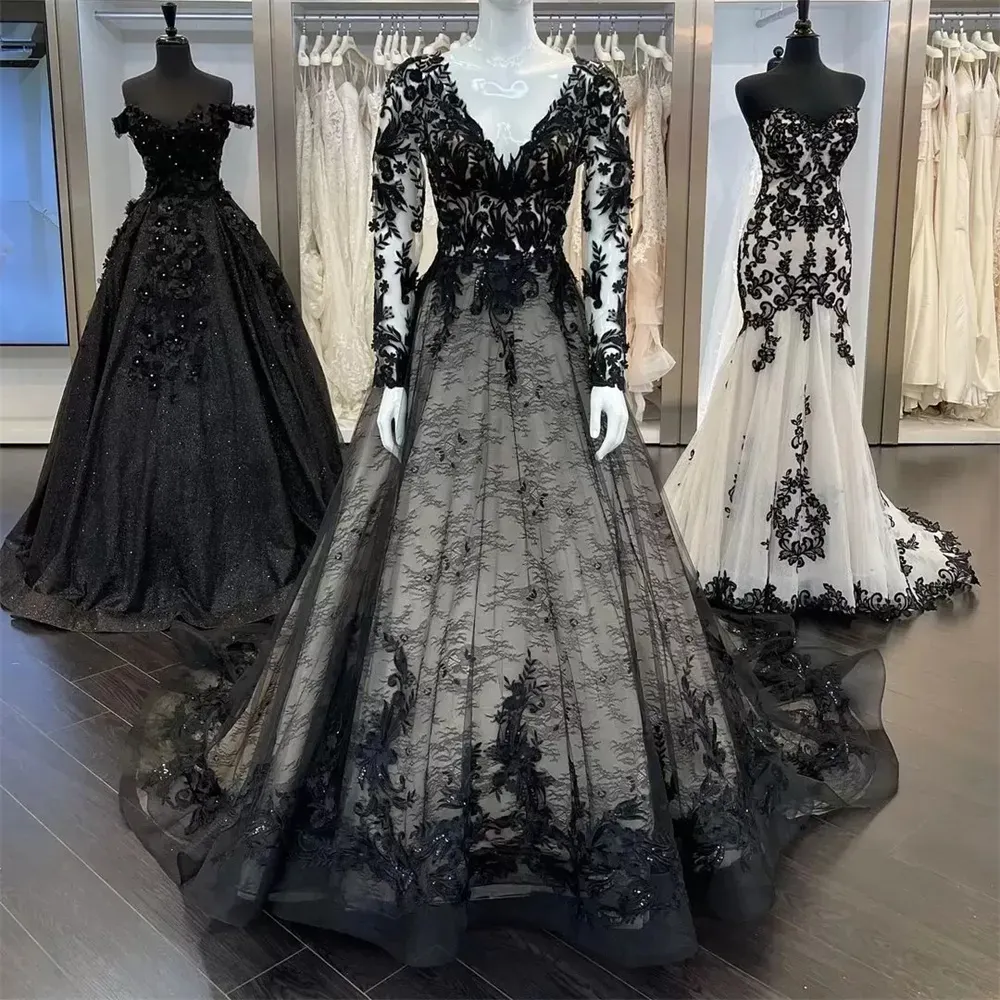 chinese dress ladies Boho Long Sleeve Lace Wedding Dress | Romantic A-Line Bridal Gown