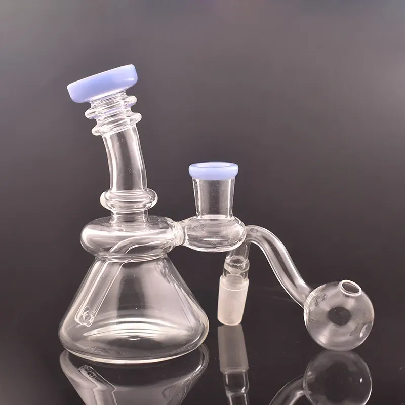 5.5 Inch Mini Glass Water Bongs Heady Beaker Bong Dab Oil Rigs Glass bubbler Water Pipes Recycler Bong with 14mm male glass oil burner pipes