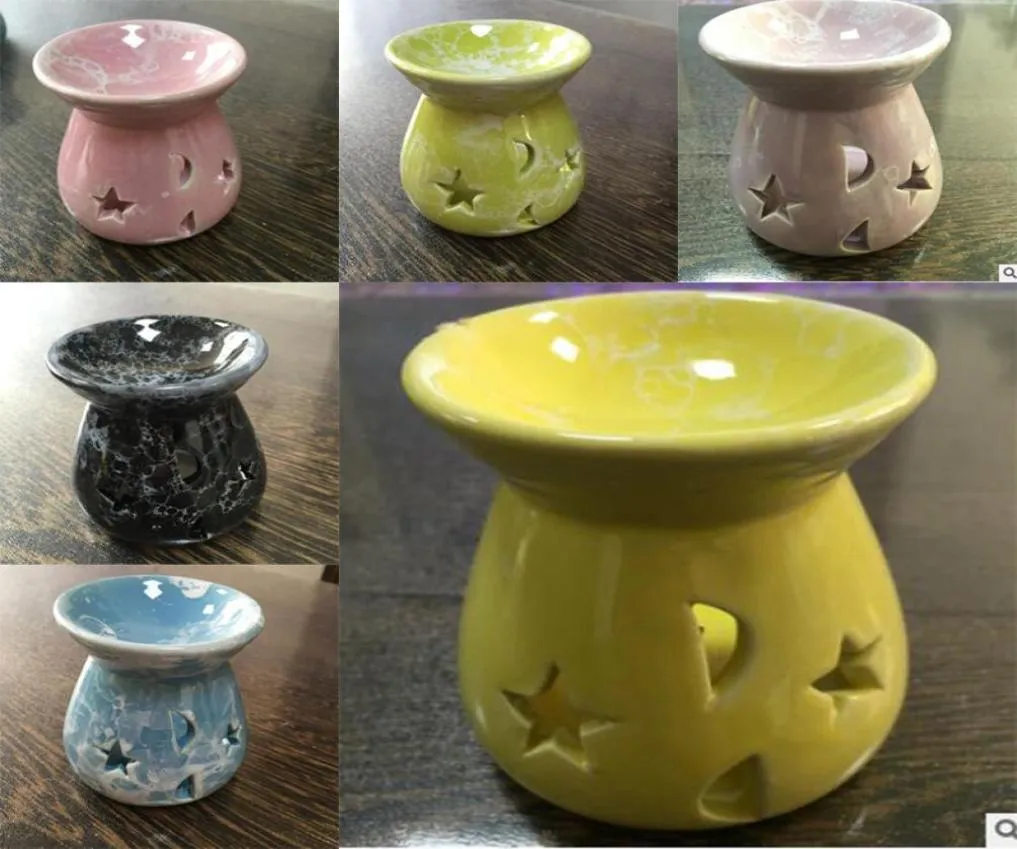 Lâmpadas de óleo de cerâmica de aromaterapia criativa Stars Hollow Stars Padrão da lua Fragrância essencial Fragrância Incense Burners DB53449827788