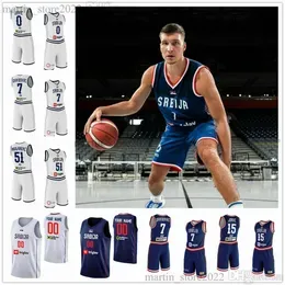 2023 Srbigr Serbia Basketball Jerseys 7 Bogdan Bogdanovic 17 Aleksej Pokusevski 0 Nikola Jovic 15 Jokic Avramovic Ristic Dobric Guduric Jaramaz Davidovac Simanic