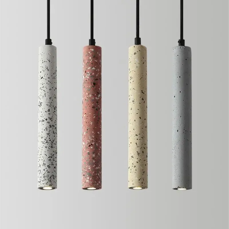 Pendance cylindrique en ciment européen Lumière de la lumière du béton lumière en béton pour restaurant