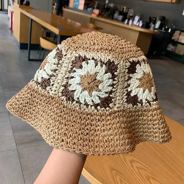 Wide Brim Hats Bucket Hats Japan Korea Crochet Beach Straw Hat Women Summer  Flowers Pure Hand Woven Hat Sunshade Fisherman Hat Breathable Bucket  HatL231221 From Belleye_store, $13.11