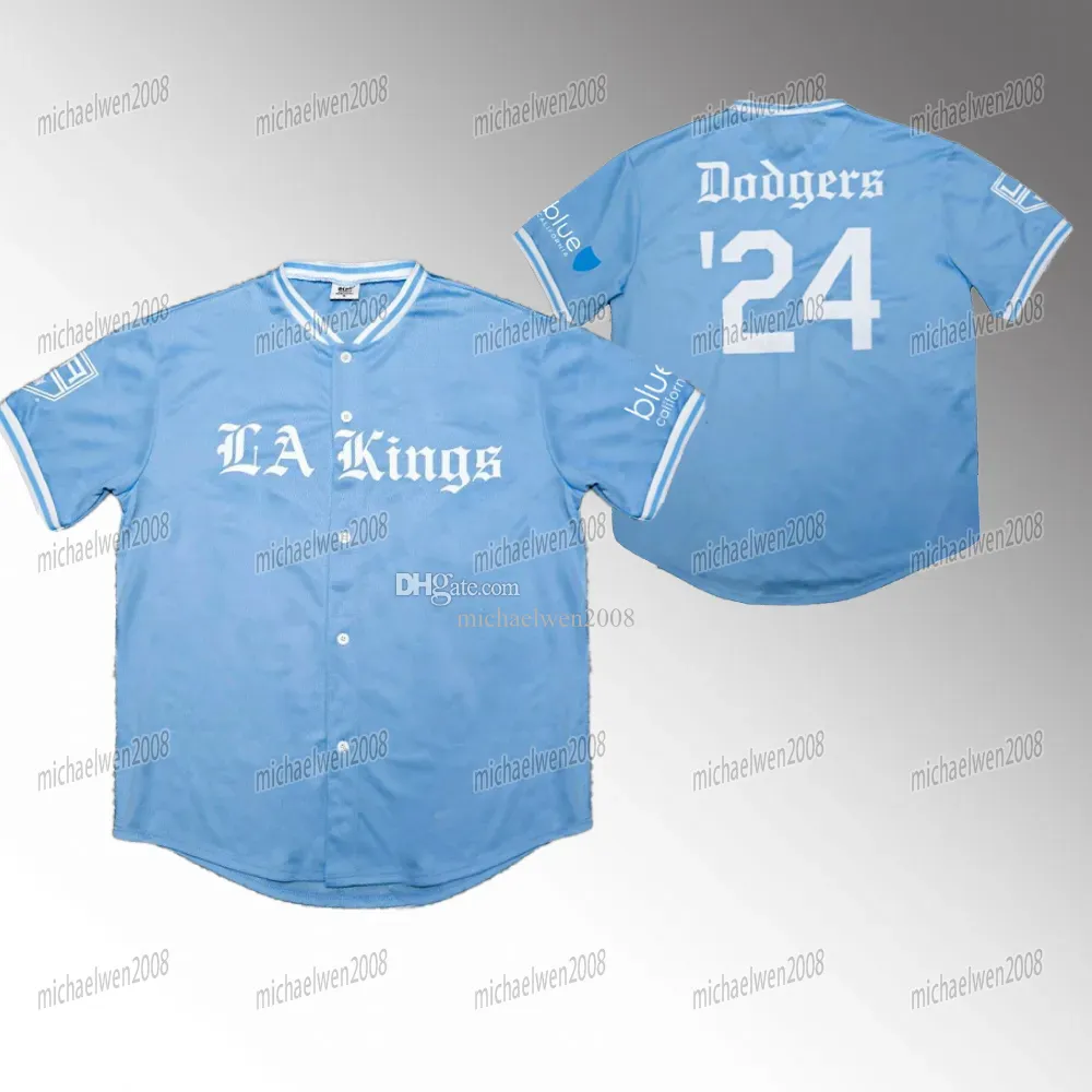 LA Kings 2024 Dodgers Night Custom Ice Hockey Jersey Polyester Breathable Moisture Wicking Quick Dry Mens Sizes S XXXL From Michaelwen2008 16.76 DHgate.Com