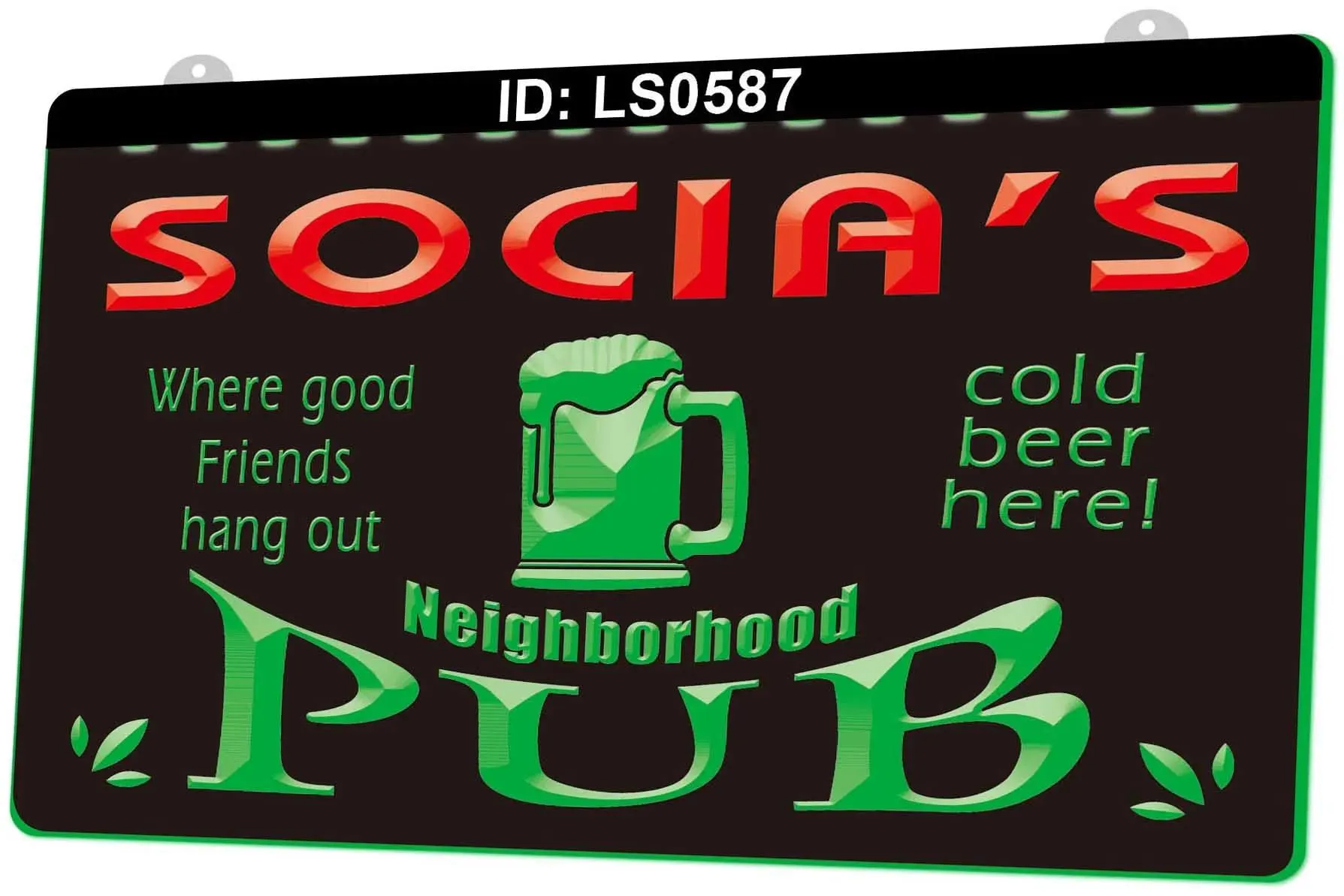 Sign LS0587 Name Light Sign Personalized Neighborhood Home Bar Pub Beer 3D Engraving LED Wholesale Retail