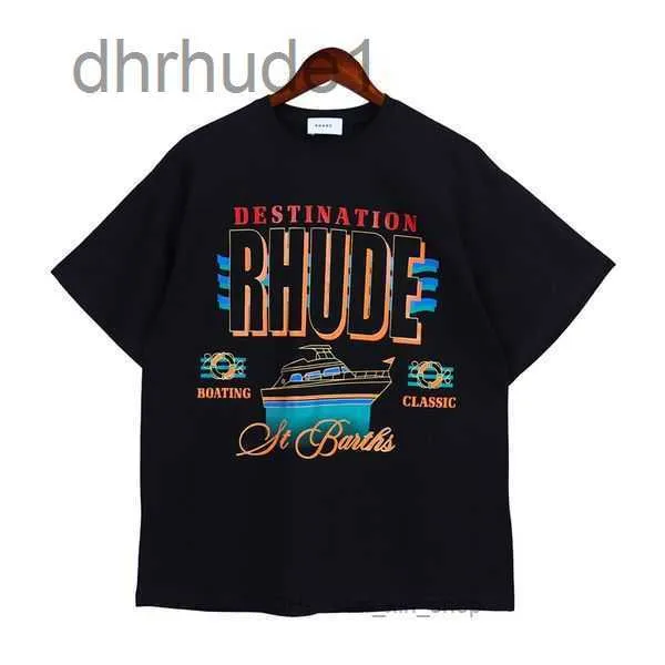 Rhude Męskie Designer TEE Plus Size koszulki unisex ciężka waga duża koszulka vintage Hip Hop Overaged Women Mleeves Fashion Tops Kenzo 3 Bp30 Rug4