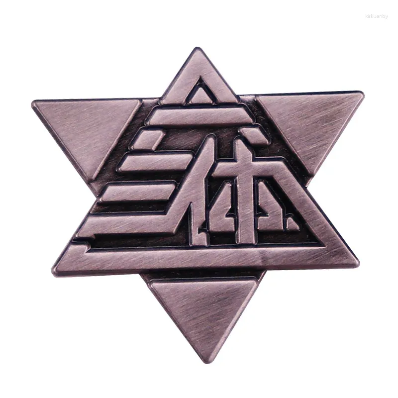 Broscher de tre kroppsproblemen Immortal Death Emamel Pin Hexagram Badge Book Series Chinese Science Fiction Roman smycken