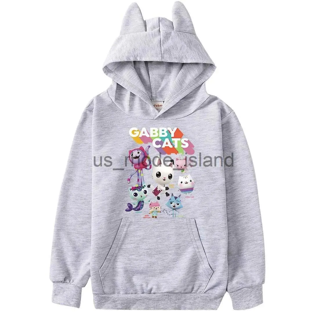 Jackets&Hoodies Jackets Hoodies Autumn Cute Gabbys Doll House Cartoon Kawaii Kids Hooded Hoodies Baby Boys Girls Cotton Sweatshirts Children Pullo