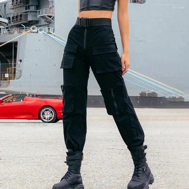 Womens Pants Womens High Street Overalls Punk Big Pockets Cargo Women Black  Casual Fashion Girdle Jogger Hip Hop Style From Stunning88, $22.83