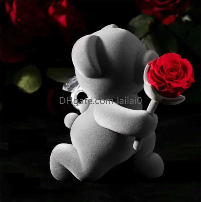 Altro Arredamento La Casa Gioia Eterna Fiore Rosa Anello Di Orso Scatola  Regalo Di San Valentino Regali Le Vacanze Come La Consegna A Goccia  Fidanzata Otnqj Da 67,71 €