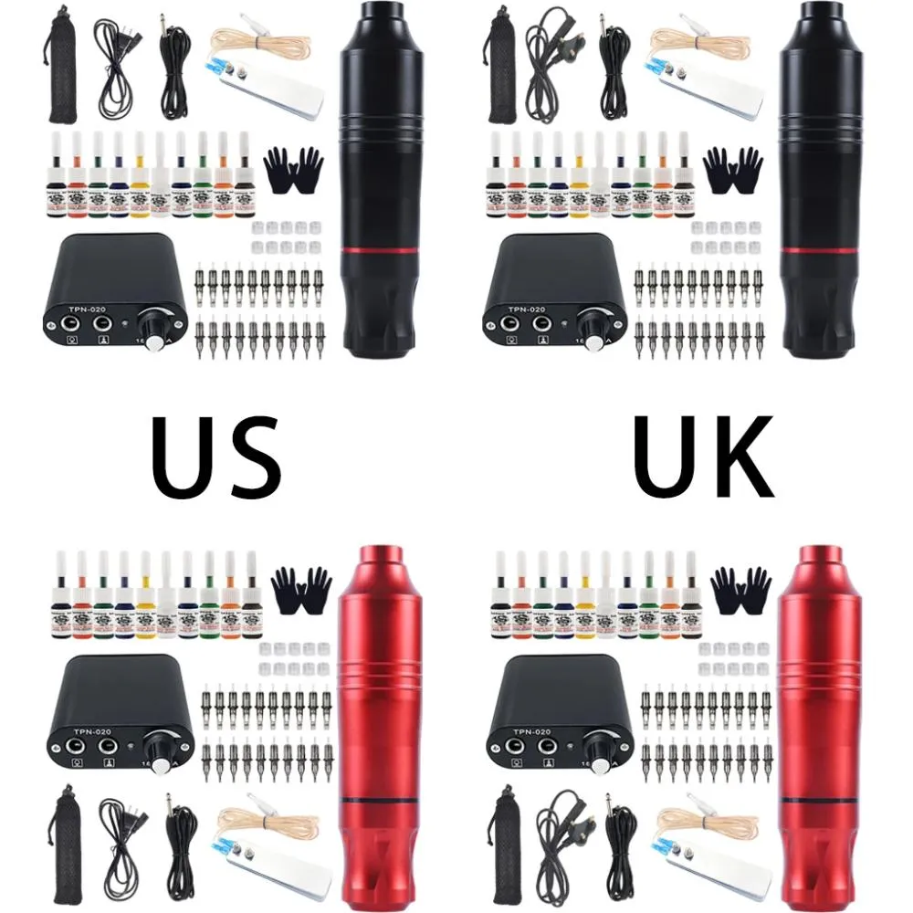 Professional Cartridge Tattoo Machine Pen Rotary Set for Tattoo Artists Beginners US Plug