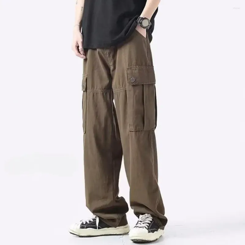 Мужские брюки Soft Touch Retro Cargo с несколькими карманами для мужчин дышащие брюки уличной одежды Сплошные цвета свободный хоп