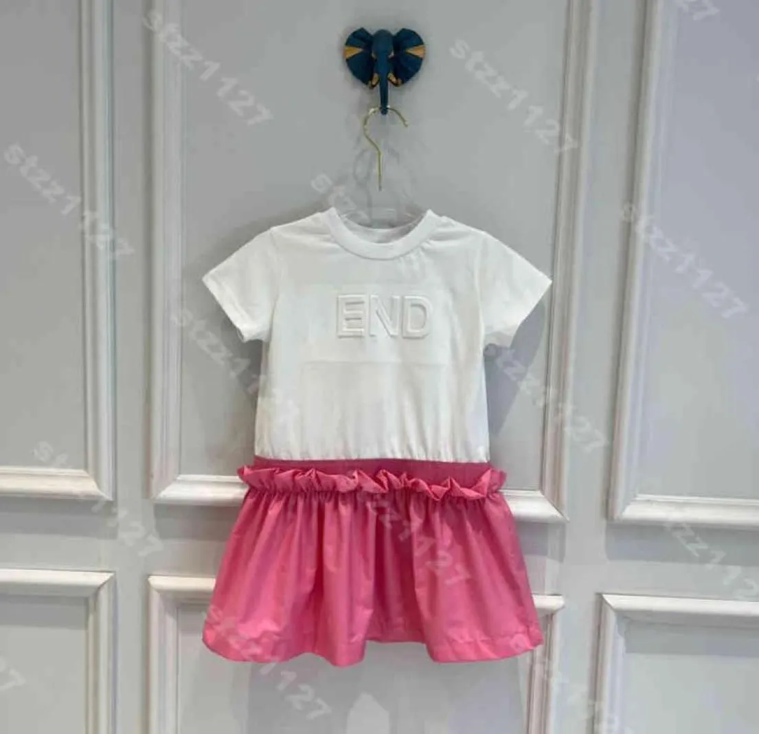 22SS Fashion Girl Abito in cotone camicie semplici abiti da bambino abiti da bambino abiti solidi camicia designer gonna 3d logo IDI estate high4145511