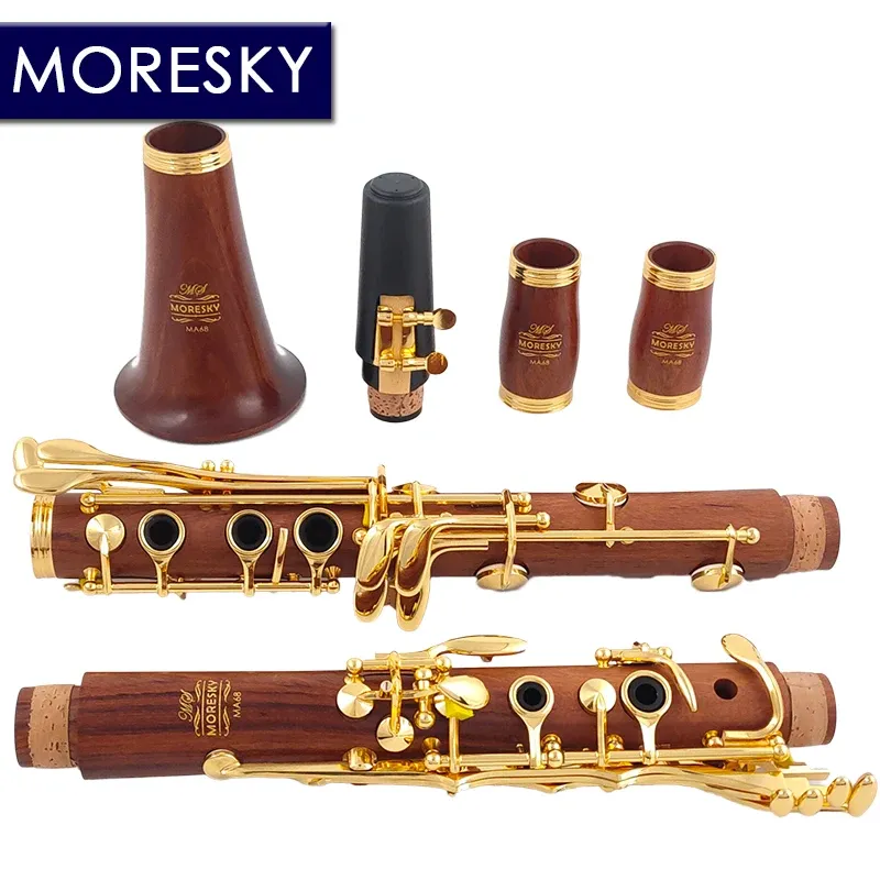 MORESKY-Clarinete professionnel Redwood, melodia, 17 teclas, banhado a prata, cobre, In La MA68