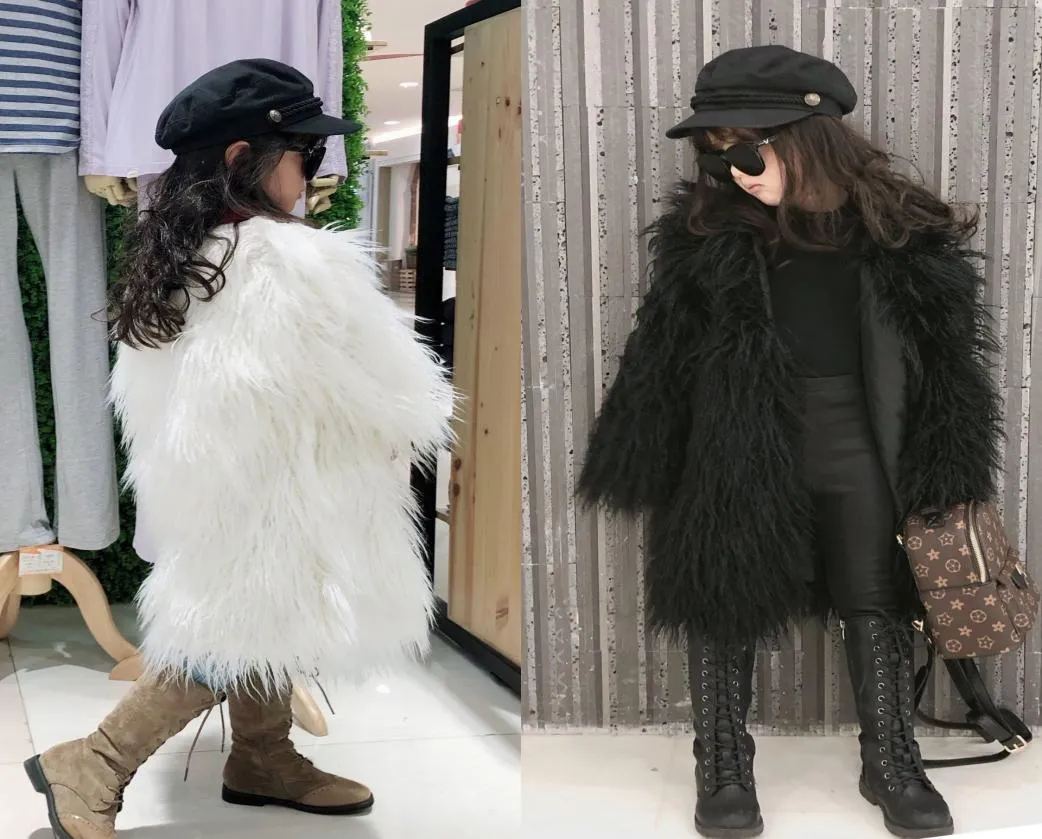 Coat Winter Girls Parka Faux Fur Loose Long Overcoat Children Thick Warm Jacket For Kids Outdoor Casual Outwear 2209271208969