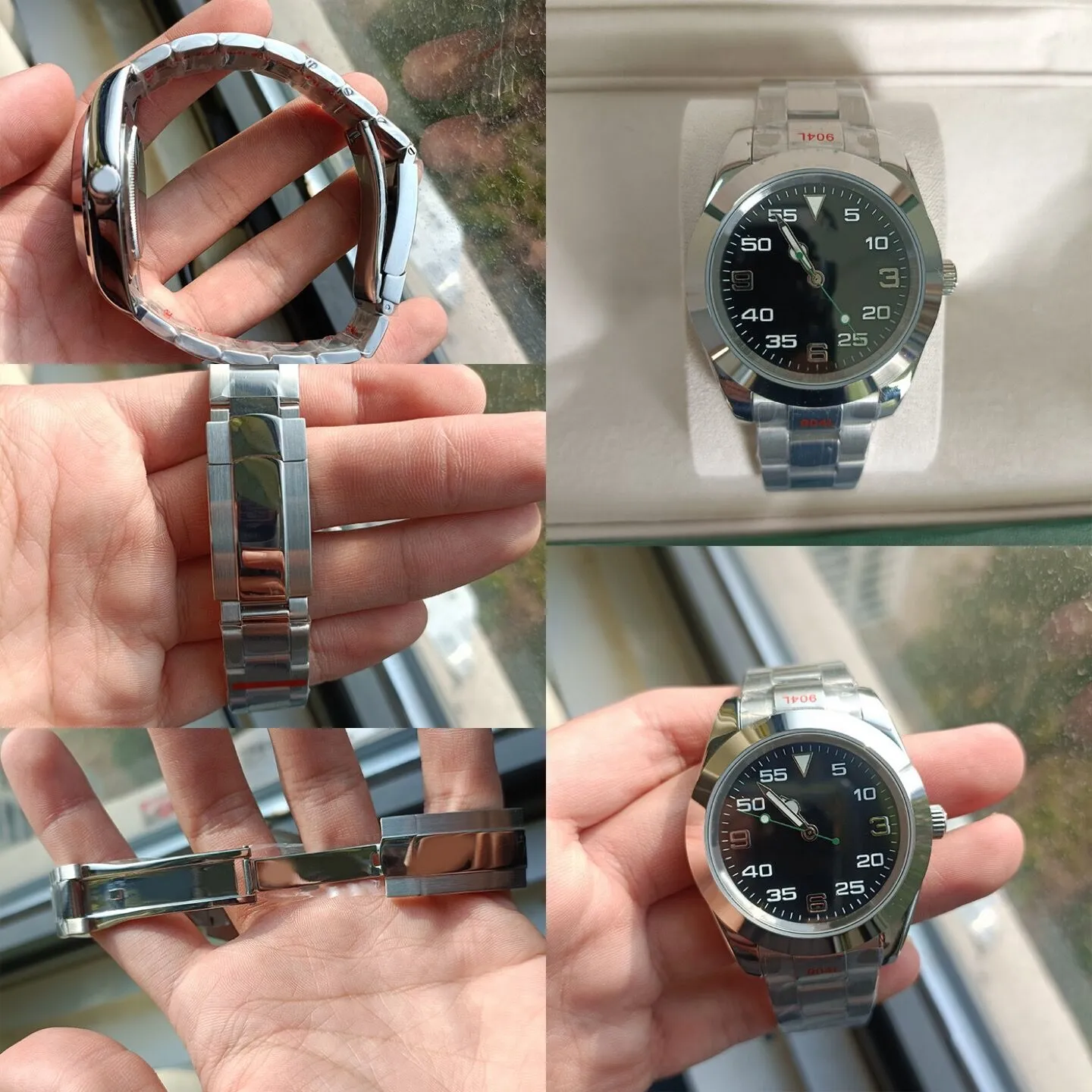 Luksusowe ST9 MENS WATM 41 mm Air King Explorer Wysoka jakość automatyczne automatyczne zegarki mechaniczne Wodoodporne wodoodporne Sapphire Crystal Dhgate Montre de Luxe