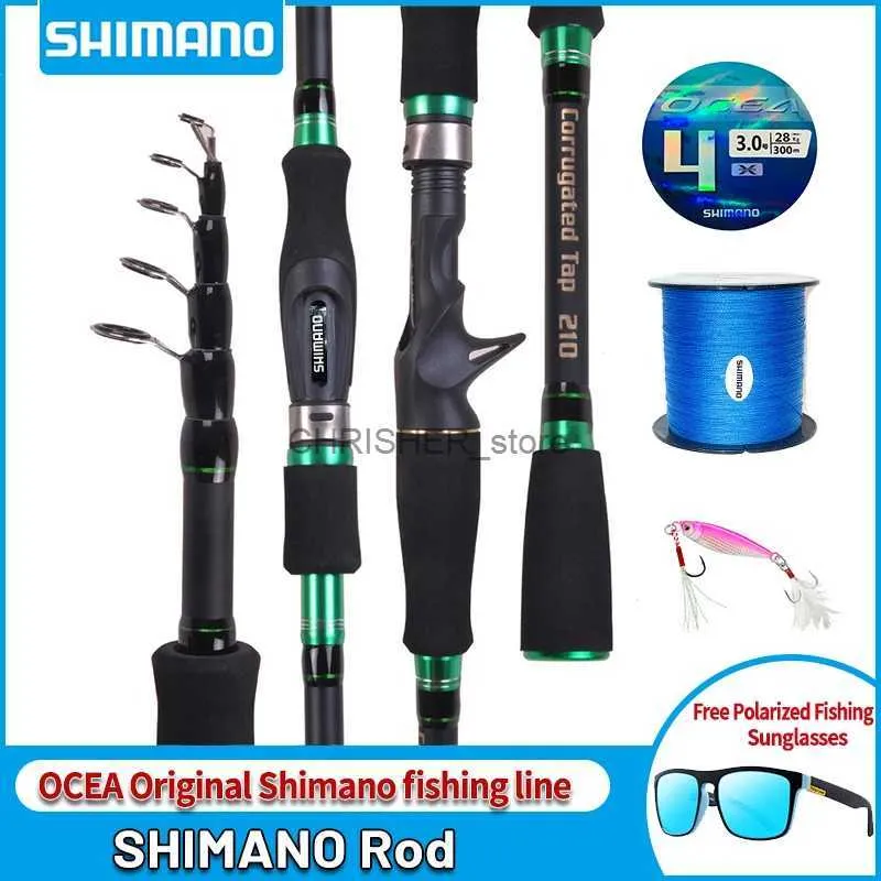 Boat Fishing Rods Shimano Carbon fibre Steel Rod Carbon Spinning Casting Fishing Rod with 2.1m/2.4m/2.7m/3.0m Baitcasting Rod for Bass Pike FishinL231223