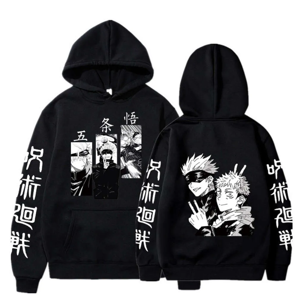 Het försäljning anime hoodie jujutsu kaisen pullover gojo satoru tryckt tröja casual streetwear haruku långa ärmar sportkläder