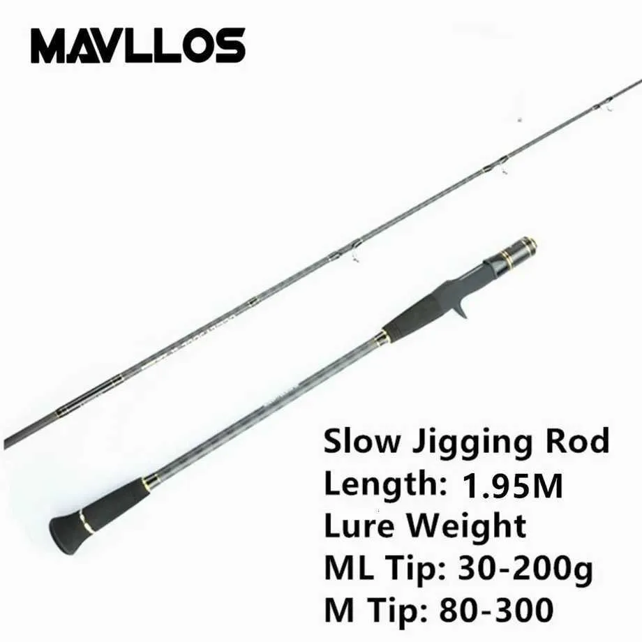 Boat Fishing Rods Mavllos Osoul Slow Jigging Rod Lure 80-300g/ 30-200g  Force 15-40lb Solid Carbon Tip Tuna Fishing Rod Spinning Casting RodL231223