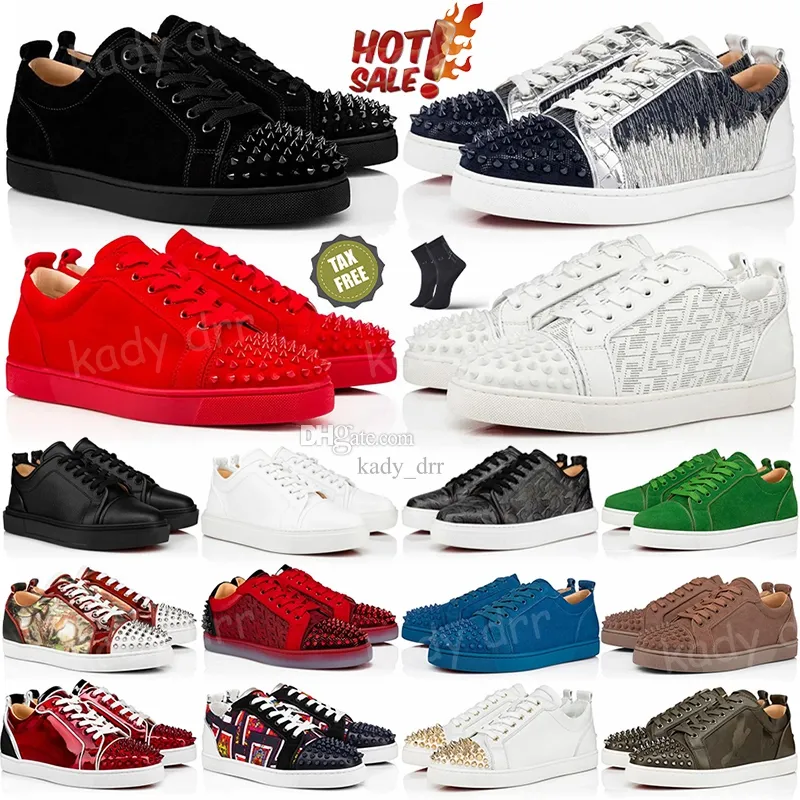 Red Bottoms Shoes Designer Dress Casual Shoe Low Sneakers for Mens Women Fashion Cut Leather Splike Loafers Sneaker Vintage Luxury Lace Up Flat Trainers