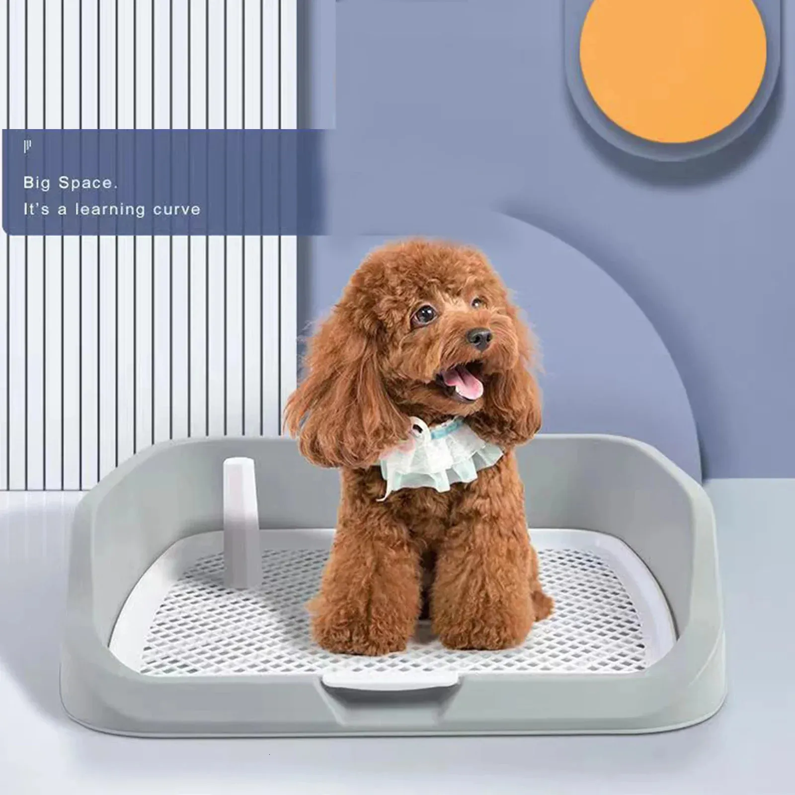 Dog Toilet Splash Proof Indoor Outdoor Pee Tray with Detachable Fence