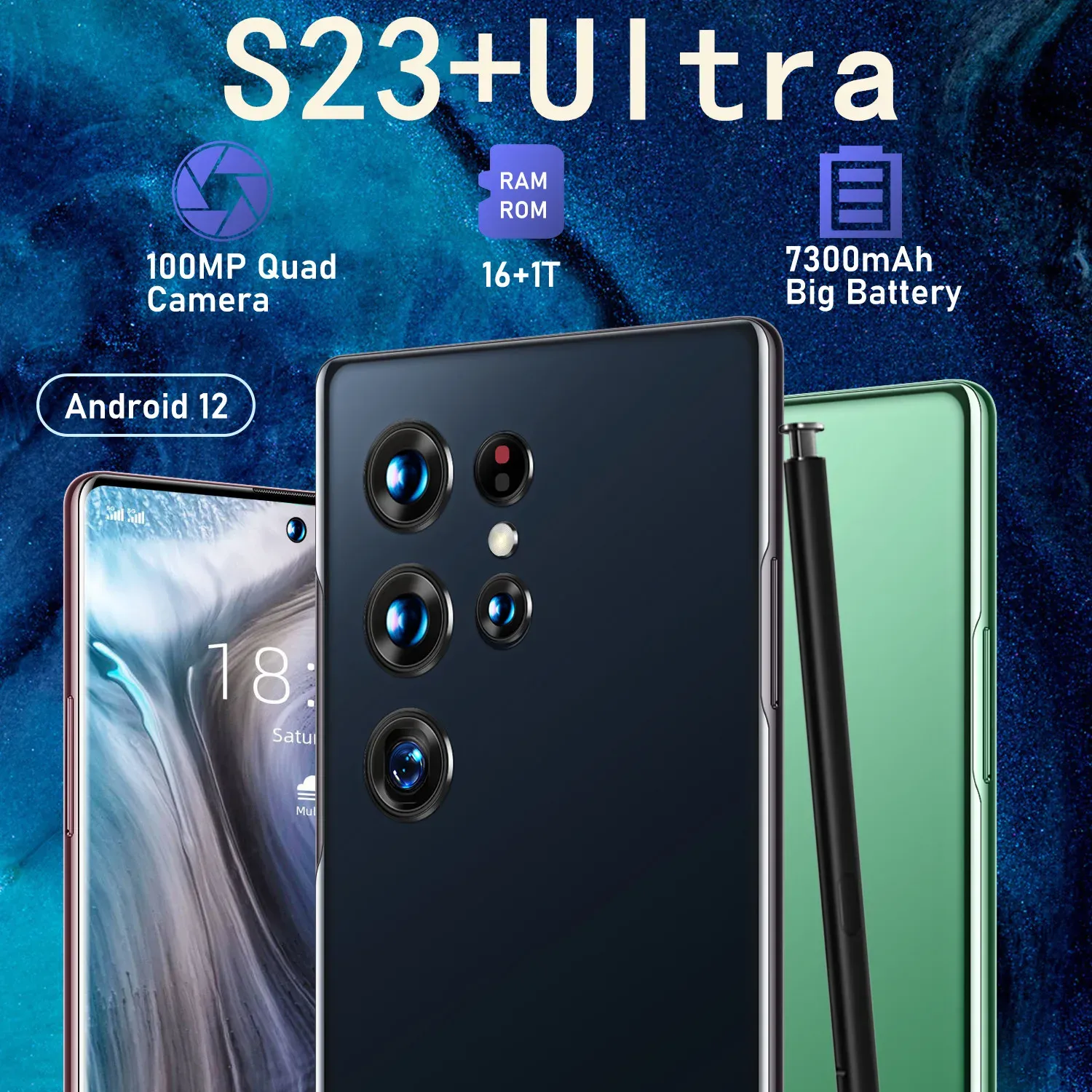 Téléphone portable S23 Ultra 5G entièrement tactile, Original, débloqué, Octa Core, téléphone portable
