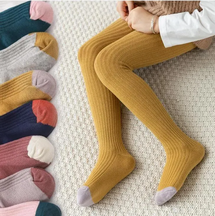 Girls Children Baby Stockings Spring Autumn Tights Winter Warm Pantyhose Cotton Cute Candy Color