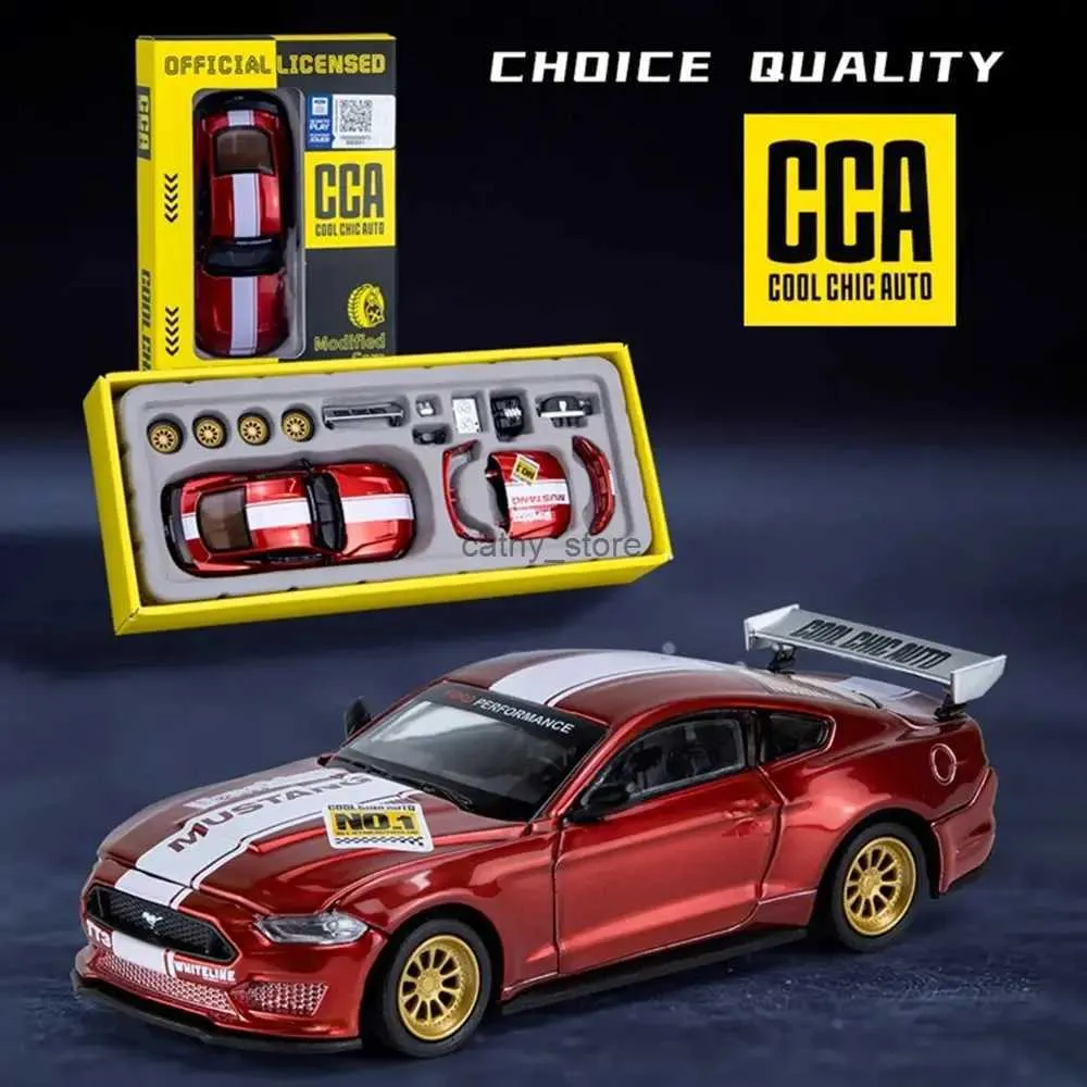 전기/RC 자동차 CCA MSZ 1 42 2018 Ford Mustang GT 합금 자동차 모델 레이싱 합금 조립 시리즈 스포츠카 수정 액세서리 선물 231223