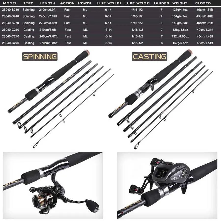 Boat Fishing Rods Fast Action Fishing Rods Casting Spinning Rod ML