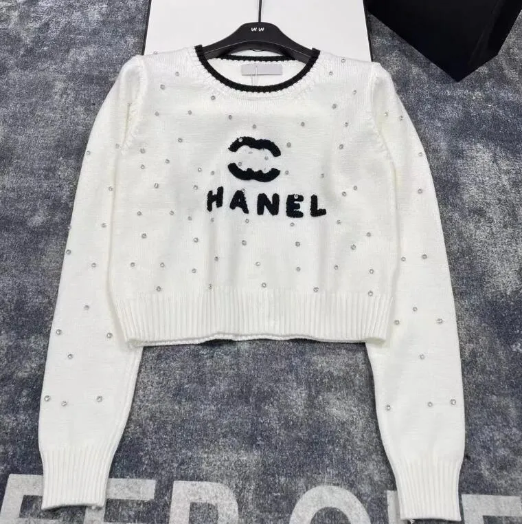 Cha23 Pulls de luxe aux femmes à manches longues à manches longues brillants sweatrepulver sweater femmes vêtements