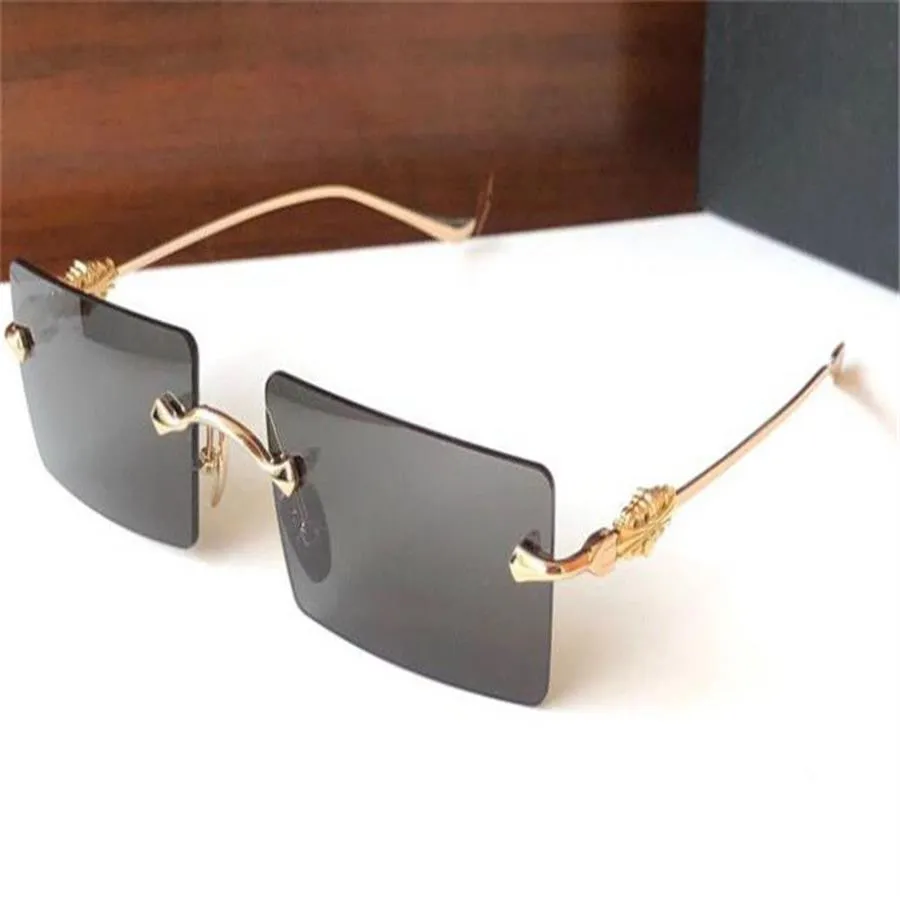 Design di moda vintage occhiali da sole Heiiz Beei Square Frameless Trendy in stile Trendy Summer Uv400 Glassini protettivi Top Qualiti253J