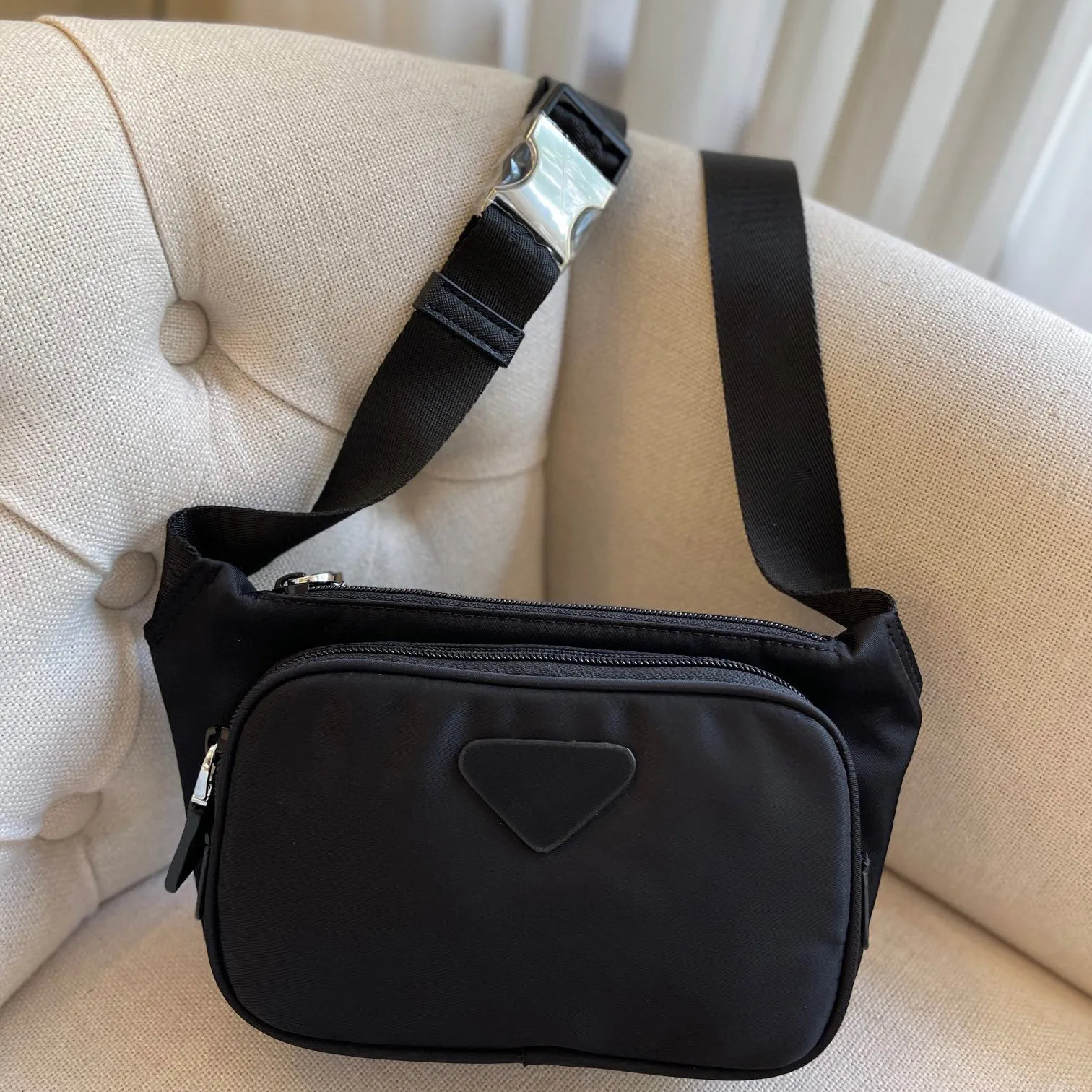 Men women waist bag funny bag cross body bag solid black nylon shoulder bag Postman bag messenger bag phone bag work bag travelingbag chest pack
