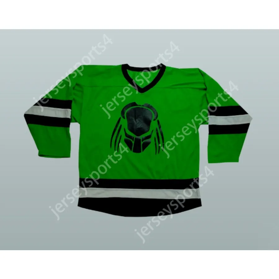 Anpassade rovdjur 80 Green Hockey Jersey New Top Stitched S-L-XL-XXL-3XL-4XL-5XL-6XL