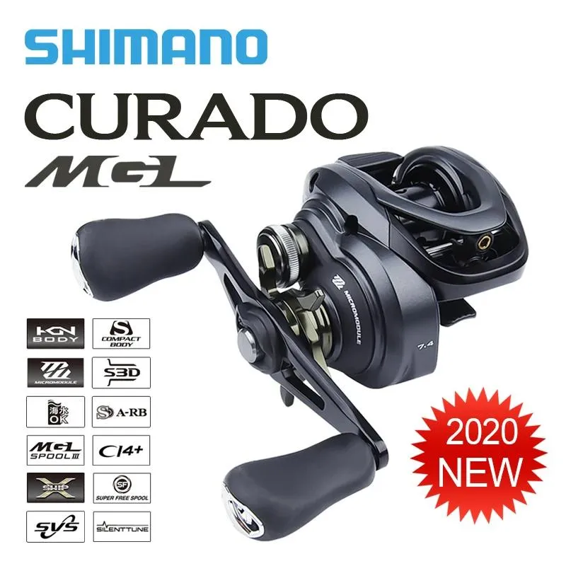 Cannes à pêche Shimano Curado Mgl Baitcasting moulinet de pêche 6.2/7.4/8.1 rapport de vitesse métal Mgl bobine eau salée profil bas Baitcast moulinets pêche