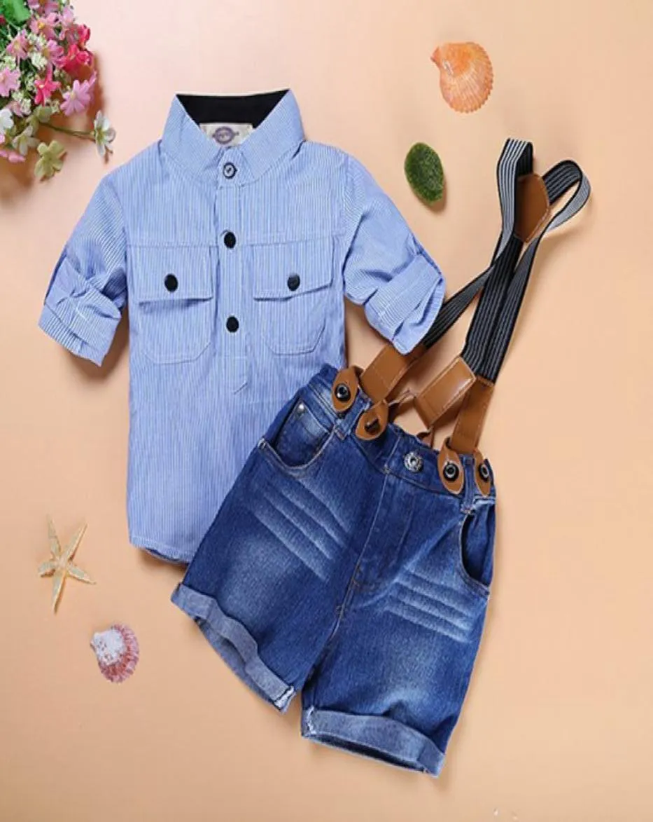 Peuter jongens kleding set zomer suit short shirt shirt 27 jaar kinderen kind kleding pakken formeel bruiloft feestkostuum4213650