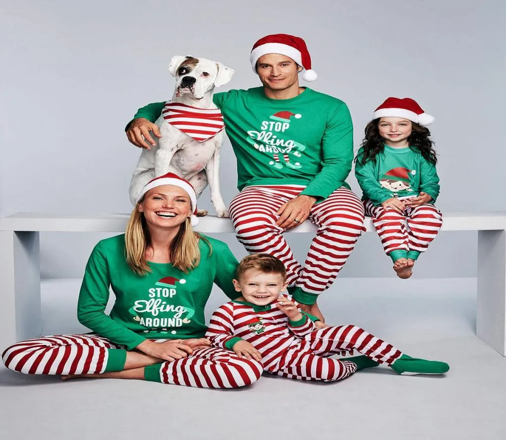 Kerst Pyjama's Familie Kerst Matching kleding Familie Pyjama Sets vader Moeder Dochter Son Matching Outfits Letter Topstr5580625