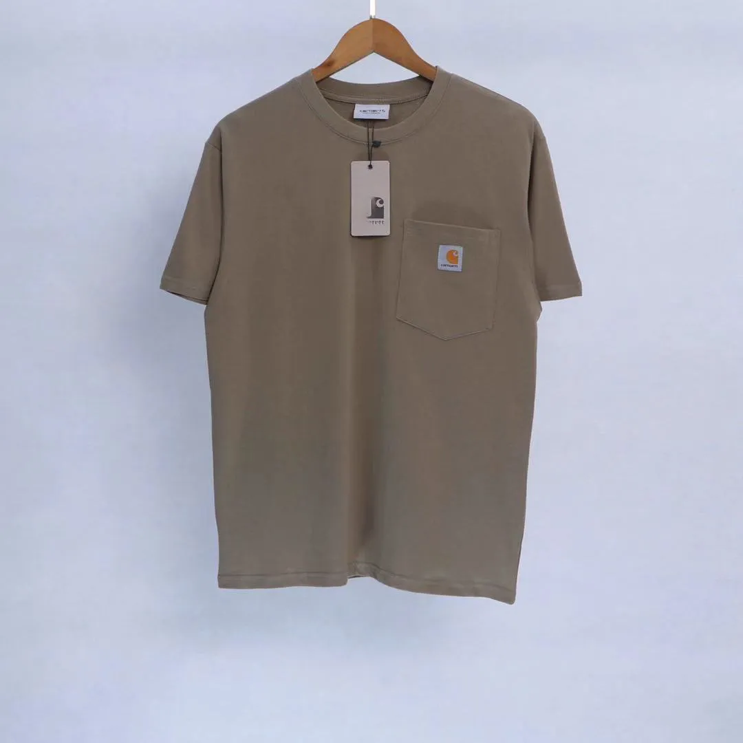 carharret jacket Designer tshirt mens tshirt Women's T-shirt Workwear Pocket Trendy Street Short carharttness short Sleeve Tshirt Hip Hop shirts Tees S-XXL 871