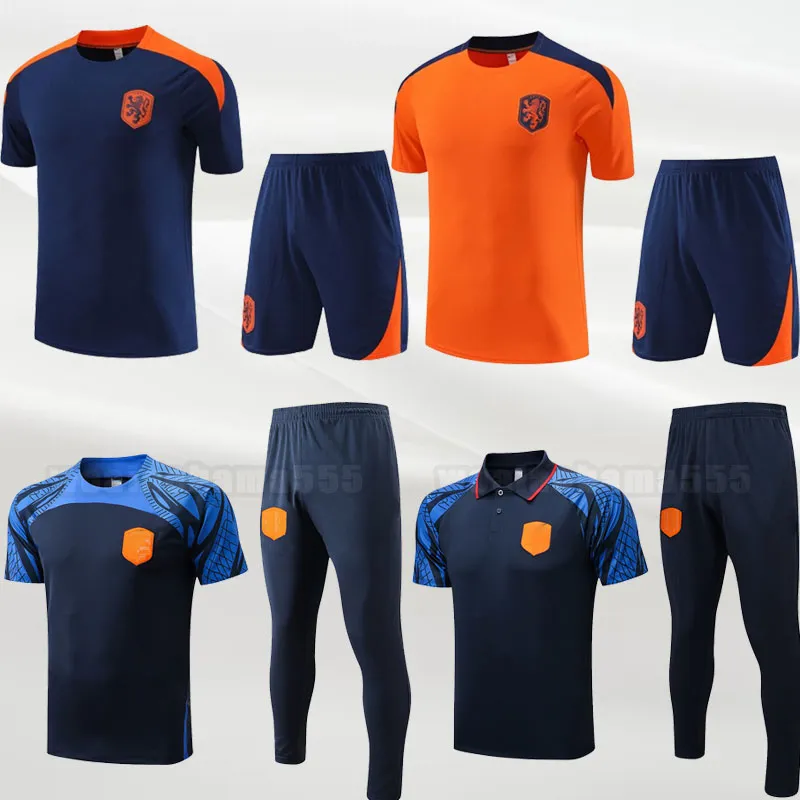 2023 2024 Nederlands Memphis voetbaltracksuits De Jong Holland de Ligt Wijnaldum van Dijk 23 24 voetbalhirt mannen Dumfries Polo Trainingsset met korte mouwen