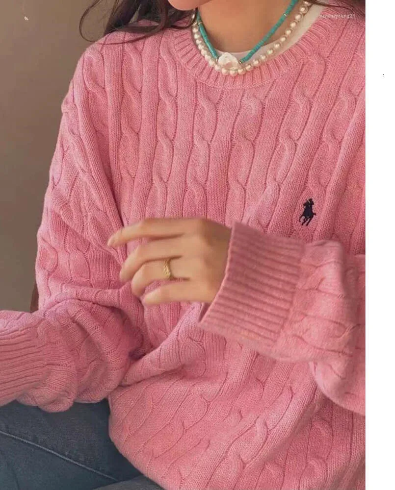 Sweater Women's Sweaters Knitted Embroidery Women Long Sleeve Knitwear Pullover Jumprt Female Clothing Solid Men Pink Gray Tops888777