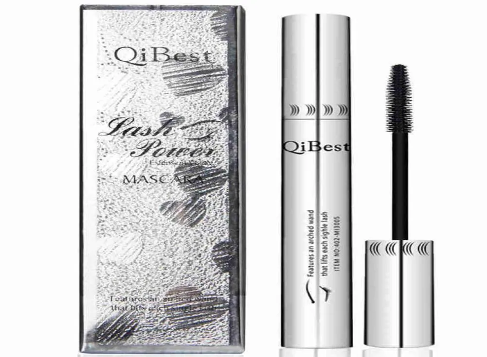 Qi Mascara brusque Mascara imperméable non-brosse en silicone 3D Mascara noir colossal Fibre Eye Makeup Silver Tube1676491