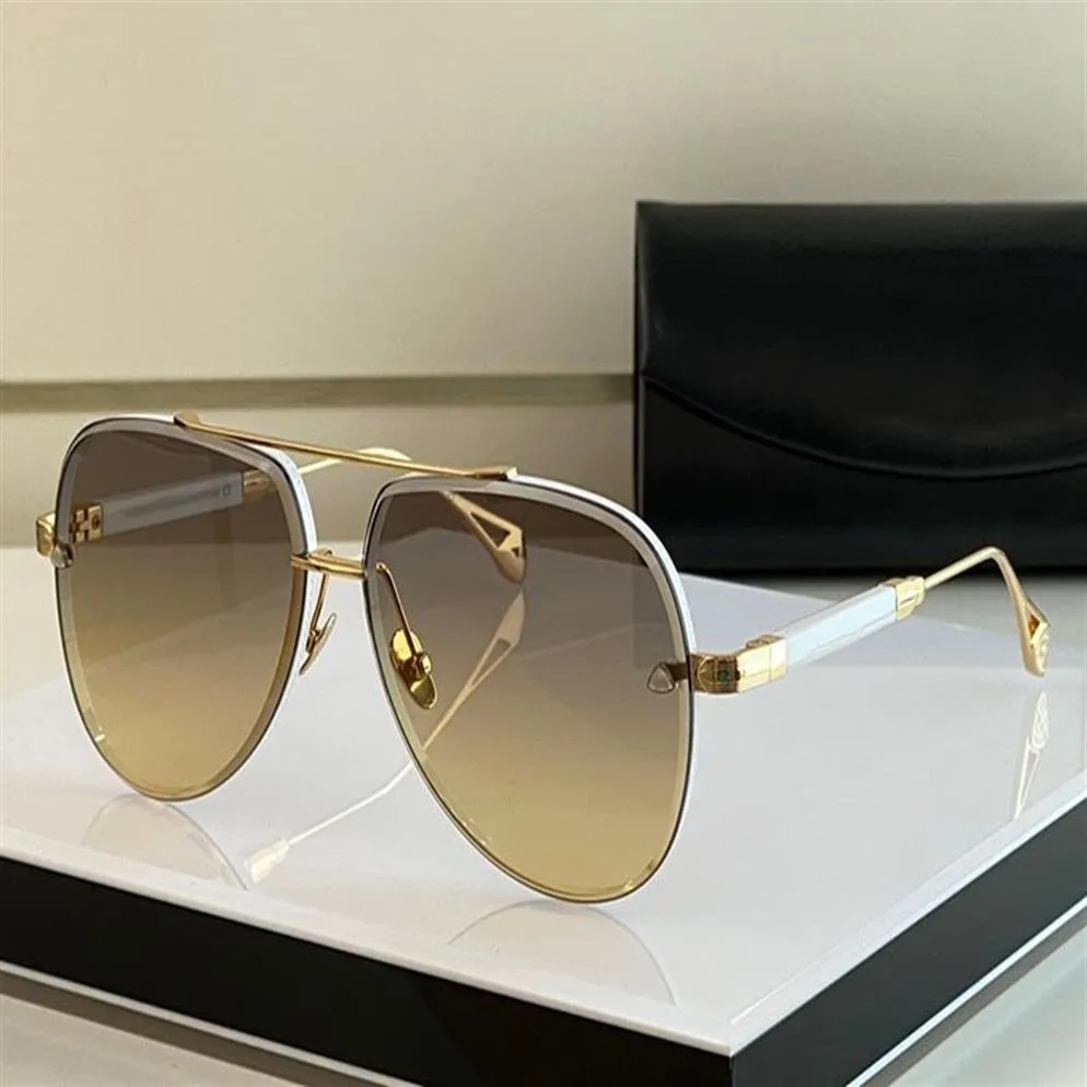 Weiße Designer -Sonnenbrille für Frauen Herren rund Mayba Sonnenbrille Vintage 62mm Gold Silber Metall Übergroße Modesportfahrten E278W